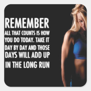 Motivationales Fitness Gym Quadratischer Aufkleber