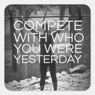 Motivationales Fitness Gym Quadratischer Aufkleber