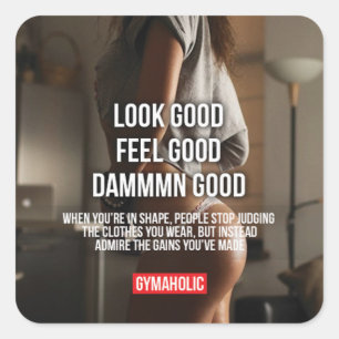 Motivationales Fitness Gym Quadratischer Aufkleber