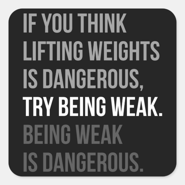 Motivationales Fitness Gym Quadratischer Aufkleber (Vorderseite)