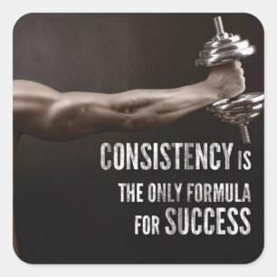 Motivationales Fitness Gym Quadratischer Aufkleber