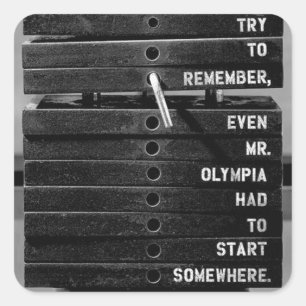 Motivationales Fitness Gym Quadratischer Aufkleber