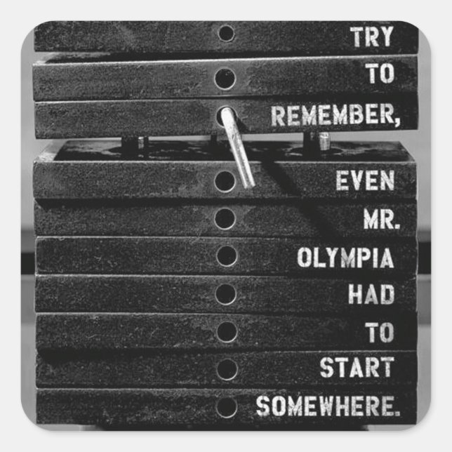 Motivationales Fitness Gym Quadratischer Aufkleber (Vorderseite)