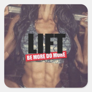 Motivationales Fitness Gym Quadratischer Aufkleber