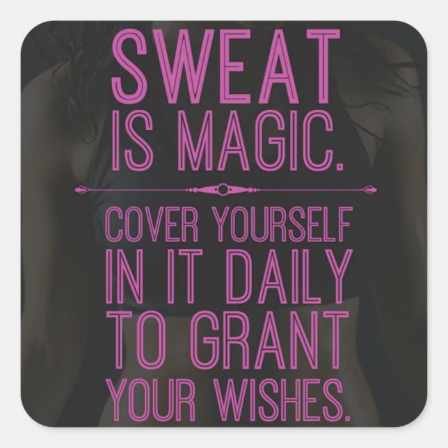 Motivationales Fitness Gym Quadratischer Aufkleber (Vorderseite)