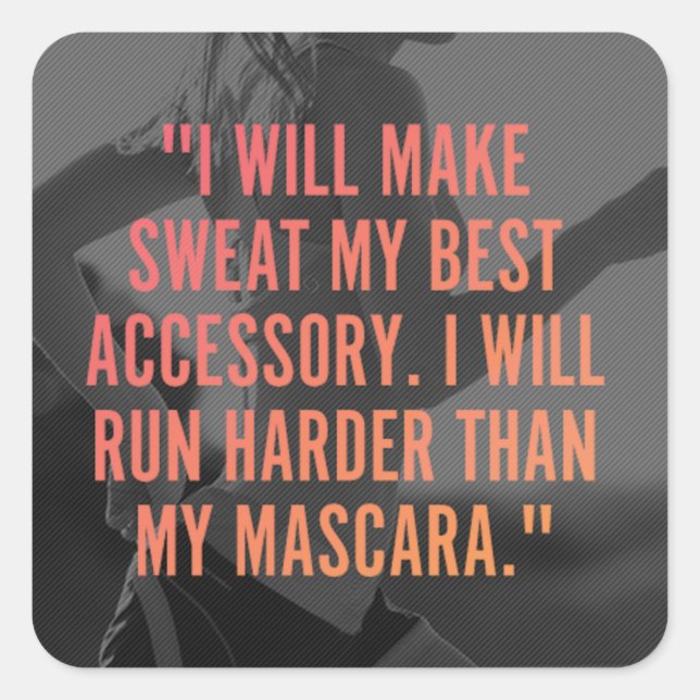 Motivationales Fitness Gym Quadratischer Aufkleber (Vorderseite)