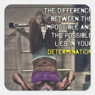 Motivationales Fitness Gym Quadratischer Aufkleber