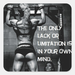 Motivationales Fitness Gym Quadratischer Aufkleber