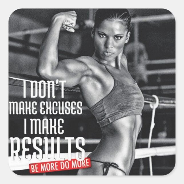 Motivationales Fitness Gym Quadratischer Aufkleber (Vorderseite)