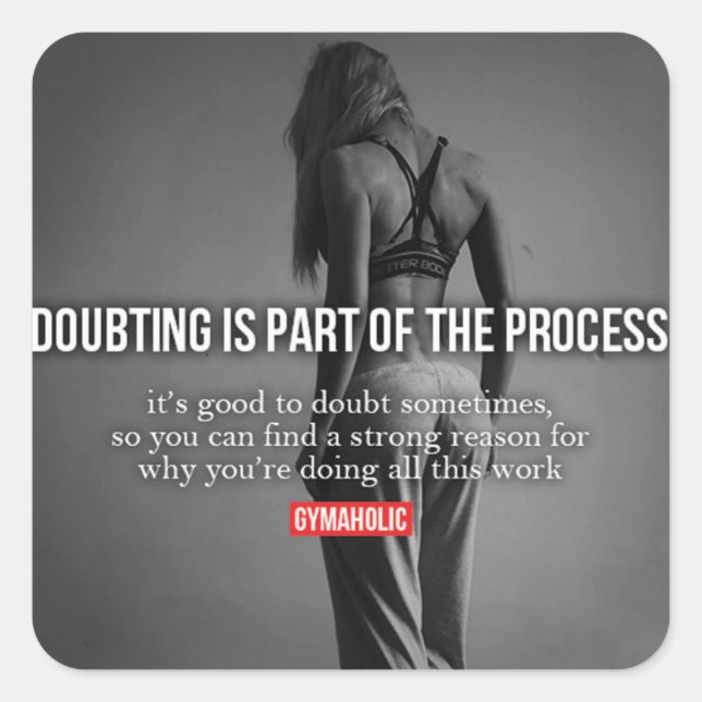 Motivationales Fitness Gym Quadratischer Aufkleber (Vorderseite)