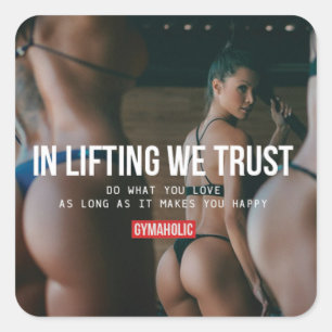 Motivationales Fitness Gym Quadratischer Aufkleber