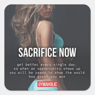 Motivationales Fitness Gym Quadratischer Aufkleber