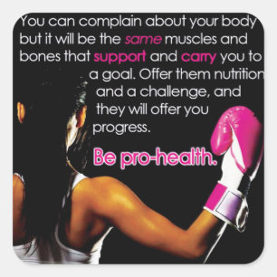 Motivationales Fitness Gym Quadratischer Aufkleber