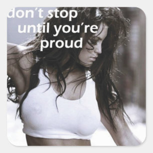 Motivationales Fitness Gym Quadratischer Aufkleber