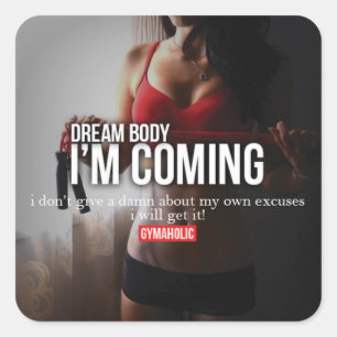 Motivationales Fitness Gym Quadratischer Aufkleber