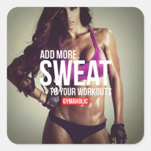 Motivationales Fitness Gym Quadratischer Aufkleber