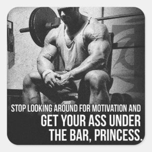 Motivationales Fitness Gym Quadratischer Aufkleber