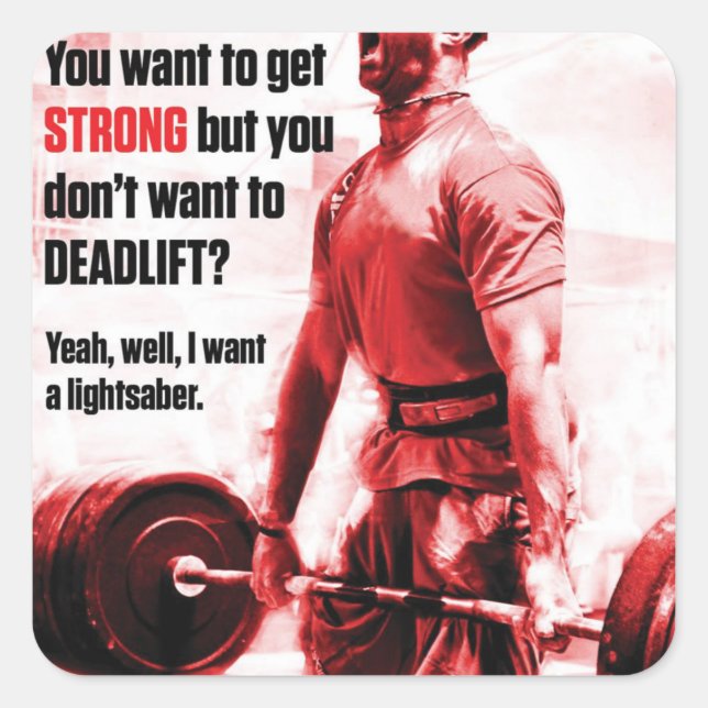 Motivationales Fitness Gym Quadratischer Aufkleber (Vorderseite)