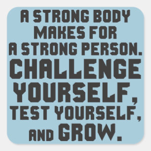 Motivationales Fitness Gym Quadratischer Aufkleber