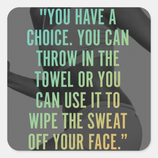 Motivationales Fitness Gym Quadratischer Aufkleber (Vorderseite)