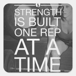 Motivationales Fitness Gym Quadratischer Aufkleber