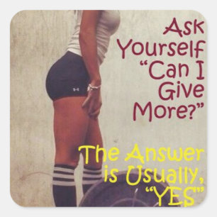 Motivationales Fitness Gym Quadratischer Aufkleber