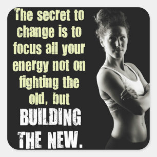 Motivationales Fitness Gym Quadratischer Aufkleber