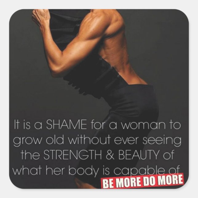 Motivationales Fitness Gym Quadratischer Aufkleber (Vorderseite)