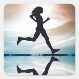 Motivationales Fitness Gym Quadratischer Aufkleber