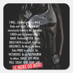 Motivationales Fitness Gym Quadratischer Aufkleber