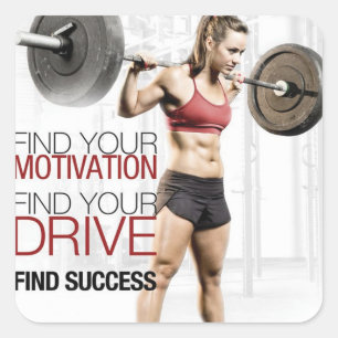 Motivationales Fitness Gym Quadratischer Aufkleber