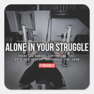 Motivationales Fitness Gym Quadratischer Aufkleber
