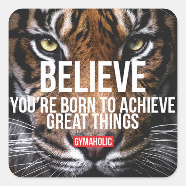 Motivationales Fitness Gym Quadratischer Aufkleber (Vorderseite)