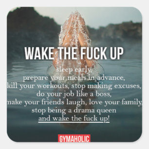 Motivationales Fitness Gym Quadratischer Aufkleber