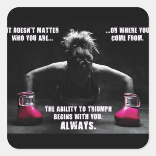 Motivationales Fitness Gym Quadratischer Aufkleber