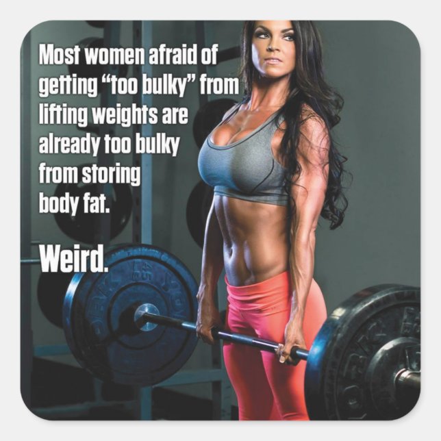 Motivationales Fitness Gym Quadratischer Aufkleber (Vorderseite)