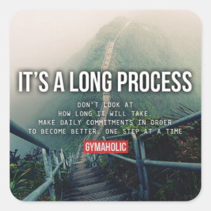 Motivationales Fitness Gym Quadratischer Aufkleber