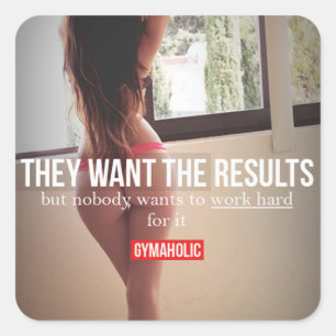 Motivationales Fitness Gym Quadratischer Aufkleber