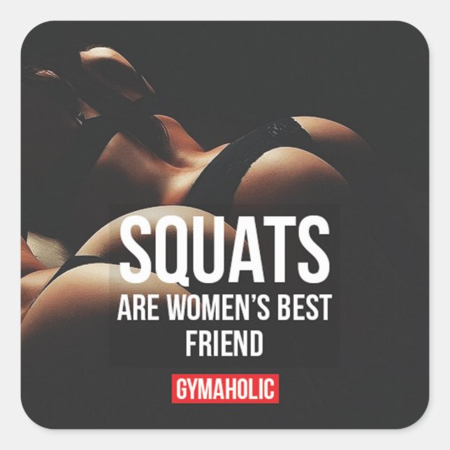 Motivationales Fitness Gym Quadratischer Aufkleber (Vorderseite)