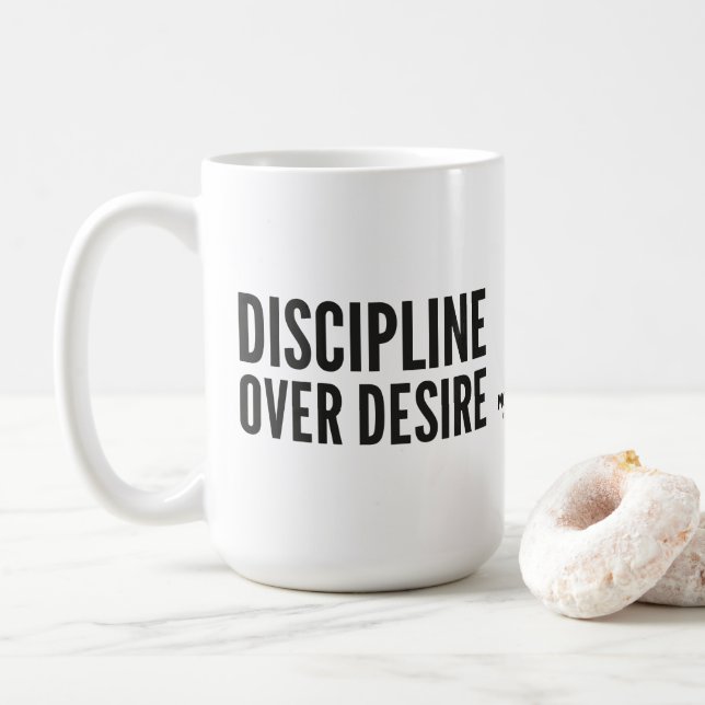 MOTIVATIONALISM© DISCIPLINE_Mok Kaffeetasse (Mit Donut)