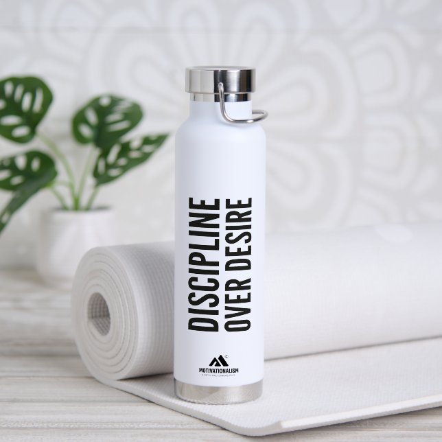 MOTIVATIONALISM© Discipline Over Desire_ Trinkflasche (Yoga (gedreht))