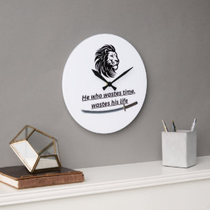 Motivations-Wanduhr – Zeit ist kostbar Zitat Große Wanduhr