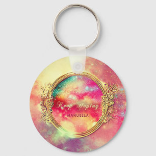 Motivations-Wasseruhr-Galaxie-Kristallkugel indivi Schlüsselanhänger