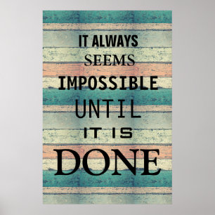 Motivations-Zitat Abstrakt Holz Poster