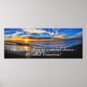 Motivationsangebot für den Sonnenaufgang im Ozean Poster