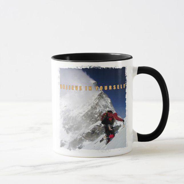 Motivationsansatz für Bergsteiger Tasse (Rechts)