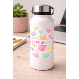 Motivationsaufkleber | Pastell-Herzen-Design Runder Aufkleber
