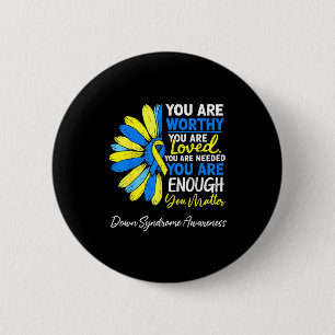 Motivationsbekundung Bewusstsein für Down-Syndrom Button