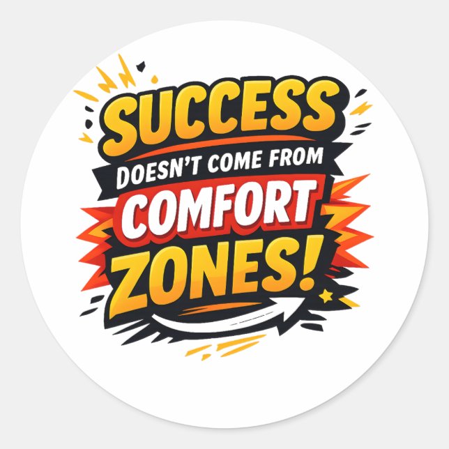 Motivationsdesign Runder Aufkleber (Vorderseite)
