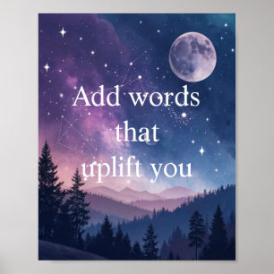 Motivationsposter mit Sternenhimmel Poster